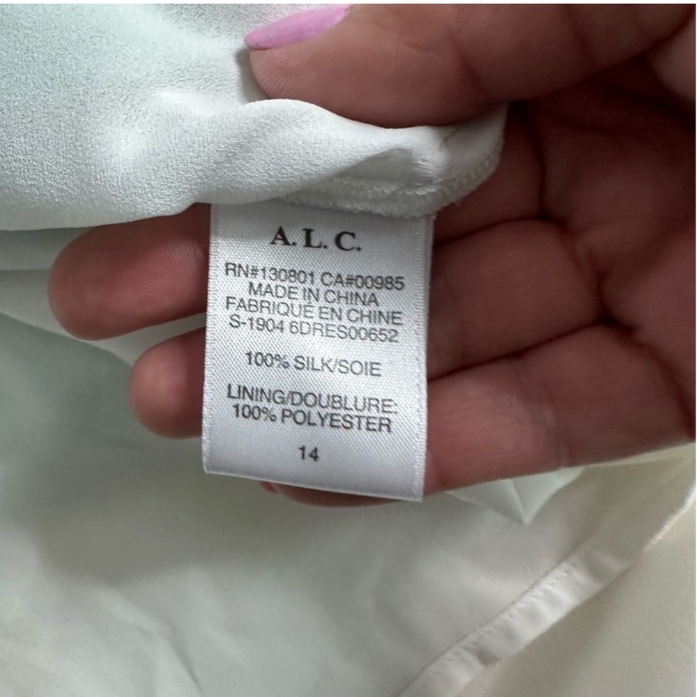 A.L.C Tallulah Tie-Dye Sleeveless Silk Midi Dress Belted Racerback Size 14 - Picture 10 of 11